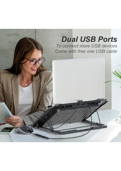 Laptop Soğutucu - 35.5-43 cm 6 Fans Blue fırsatları