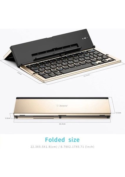 Katlanabilir Bluetooth Klavye Gold