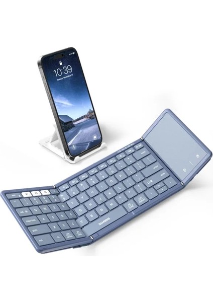 Touchpadli Katlanabilir Bluetooth Klavye Young Blue