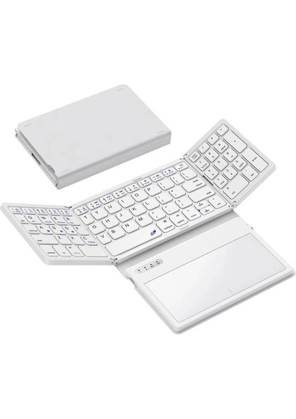 Büyük Touchpad Katlanabilir Bluetooth Klavye White