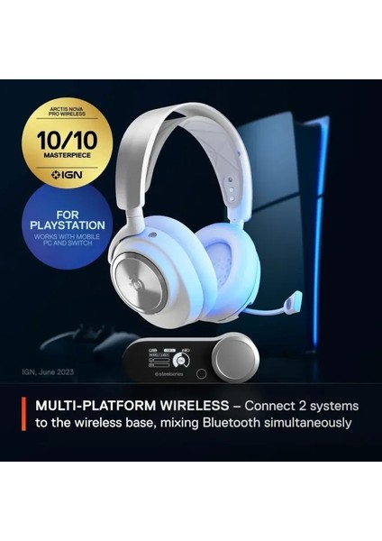 Arctis Nova Pro Kablosuz Multi-Sistem Gaming Kulaklık Playstation White