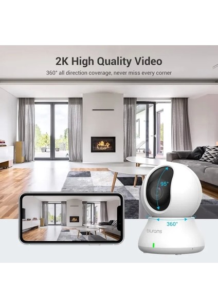 360° 2k İç Mekan Güvenlik Kamerası White + 64GB Tf Card fırsatları