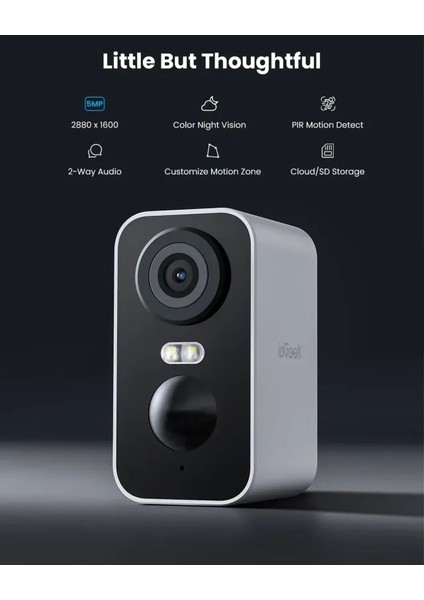 Kablosuz Pille Çalışan Wifi Güvenlik Kamerası 5mp White Cam fiyatları