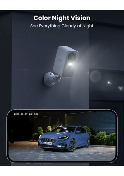 Kablosuz Pille Çalışan Wifi Güvenlik Kamerası 5mp White Cam fırsatları