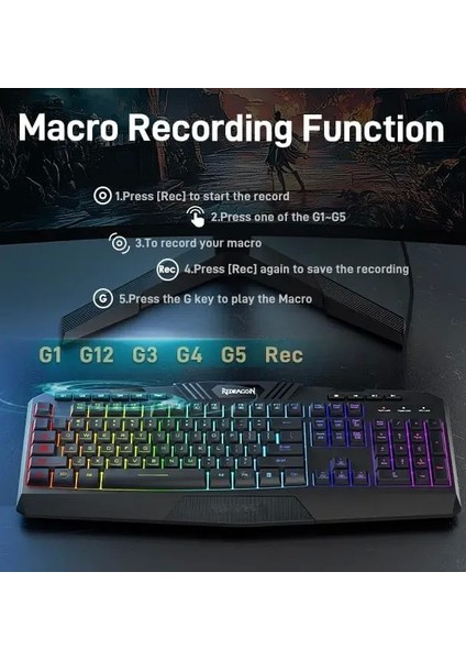 S101 Kablolu Oyun Klavyesi ve Faresi Rgb
