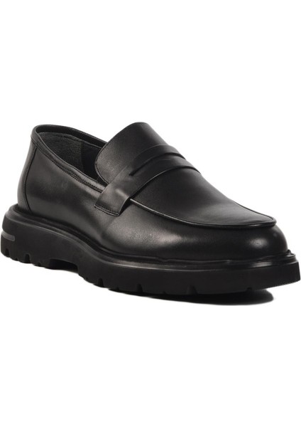 020 M Siyah Deri Erkek Günlük Ayakkabı