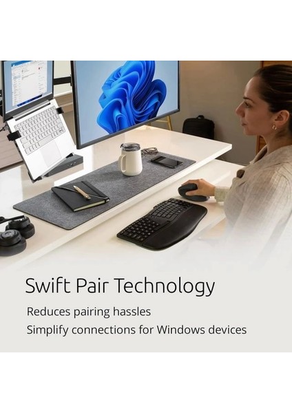 Pro Fit Ergonomik Kablosuz Klavye (K75406US) Rechargeable Keyboard Black fırsatları