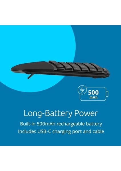 Pro Fit Ergonomik Kablosuz Klavye (K75406US) Rechargeable Keyboard Black indirimleri