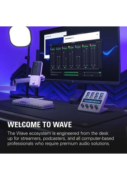 Wave:3 Premium Studio Quality USB Condenser Mikrafon White Starter Kit