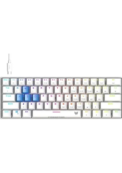 Nitro Gen 2 Kablolu Oyun Klavyesi Predator 61 Key White
