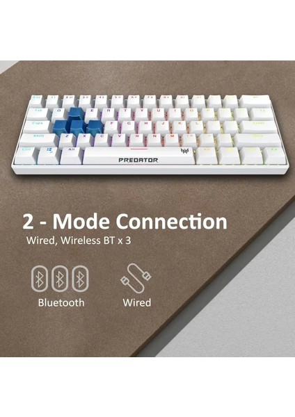 Nitro Gen 2 Kablolu Oyun Klavyesi Predator 61 Key White
