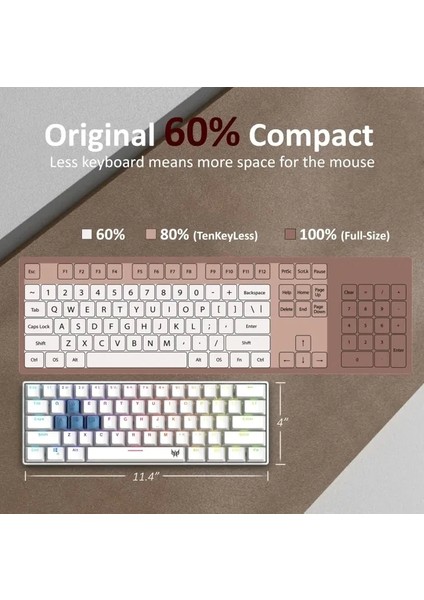 Nitro Gen 2 Kablolu Oyun Klavyesi Predator 61 Key White
