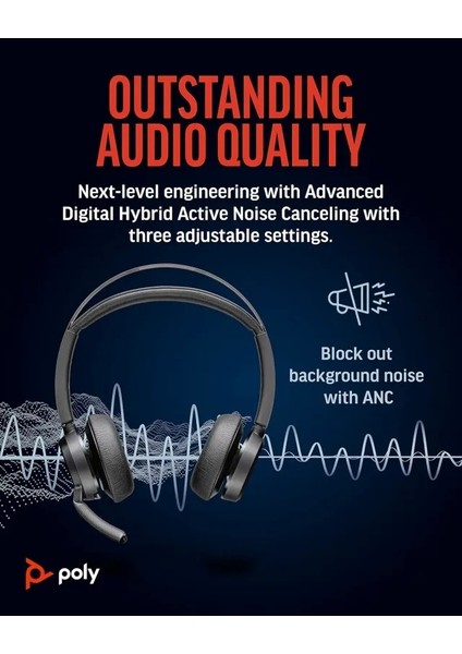 Poly Voyager Focus 2 Uc Kablosuz Kulaklık modelleri