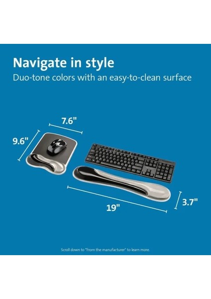 Duo Jel Fare ve Klavye Bilek Dinlendirme Paketi Seti Gray modelleri