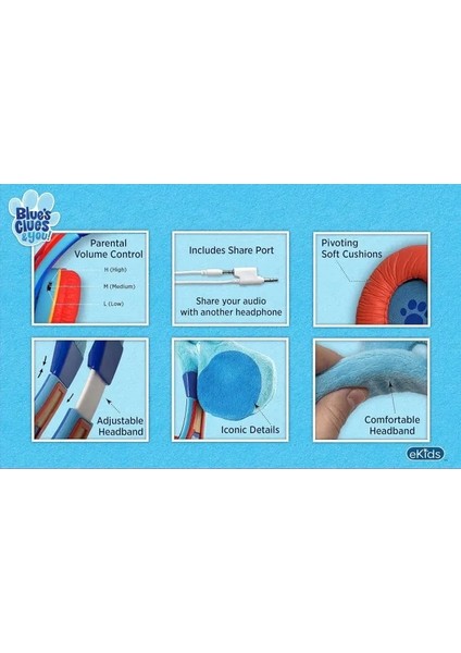 Ekids Blues Clues Çocuklar Için Kablolu Kulaklık indirimleri