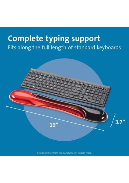 Duo Jel Fare ve Klavye Bilek Dinlendirme Paketi Seti Keyboard Wrist Rest Red