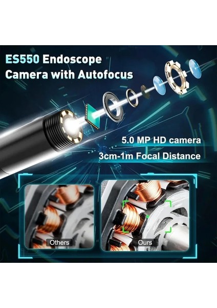 360° LED Işıklı ve Elektrikli Döner Endoskop 5m ES550 fiyatları