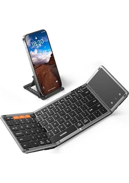 Touchpadli Katlanabilir Bluetooth Klavye Space Gray