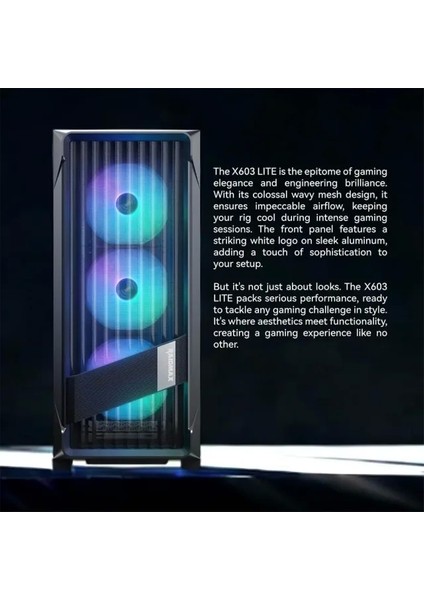 X603 Mid Tower Atx Oyun Bilgisayarı Kasası Black fiyatları