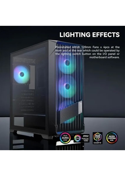 X603 Mid Tower Atx Oyun Bilgisayarı Kasası Black modelleri