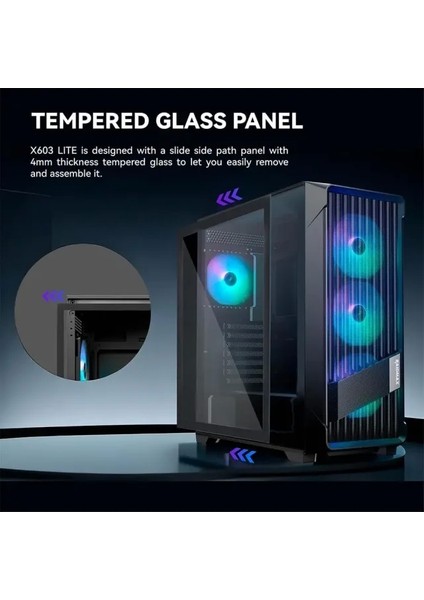 X603 Mid Tower Atx Oyun Bilgisayarı Kasası Black indirimleri