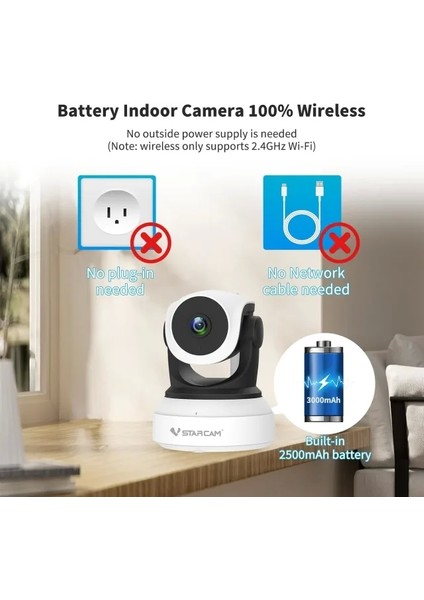 Wifi 1080P Kablosuz Köpek Kamerası Indoor Battery Camera