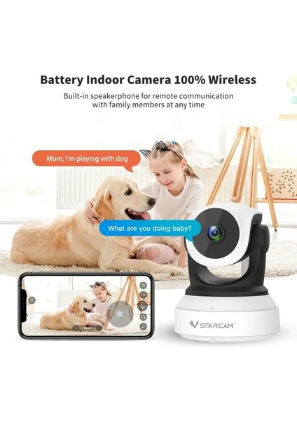 Wifi 1080P Kablosuz Köpek Kamerası Indoor Battery Camera
