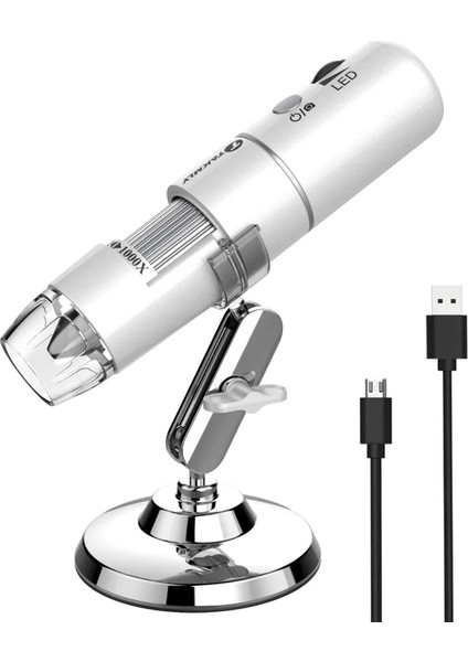 Kablosuz Dijital Mikroskop El USB Gözlem Kamerası Gümüş