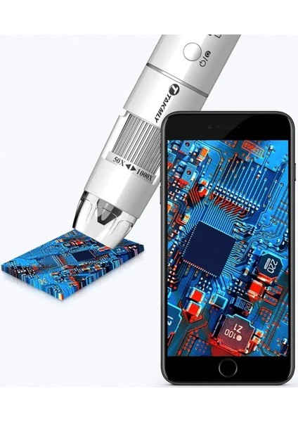 Kablosuz Dijital Mikroskop El USB Gözlem Kamerası Gümüş