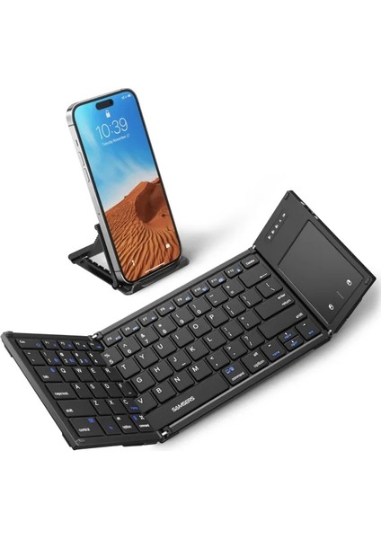 Dokunmatik Yüzeyli Katlanabilir Bluetooth Klavye Black