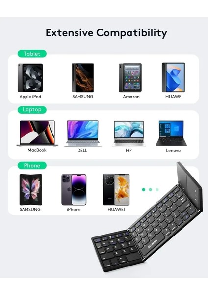 Touchpadli Katlanabilir Bluetooth Klavye Bt x 1 Black