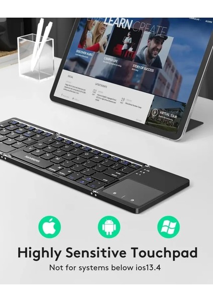 Touchpadli Katlanabilir Bluetooth Klavye Bt x 1 Black
