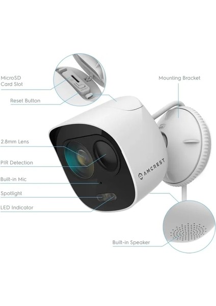 Smarthome 1080P Dahili Siren Alarmı Wifi Güvenlik Kamerası fırsatları