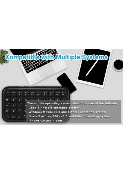 Taşınabilir Bluetooth 3.0 Süper Mini Klavye