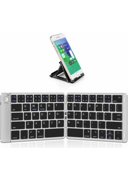 Katlanabilir Bluetooth Klavye (Stand Tutuculu) Gümüş Bt x 1