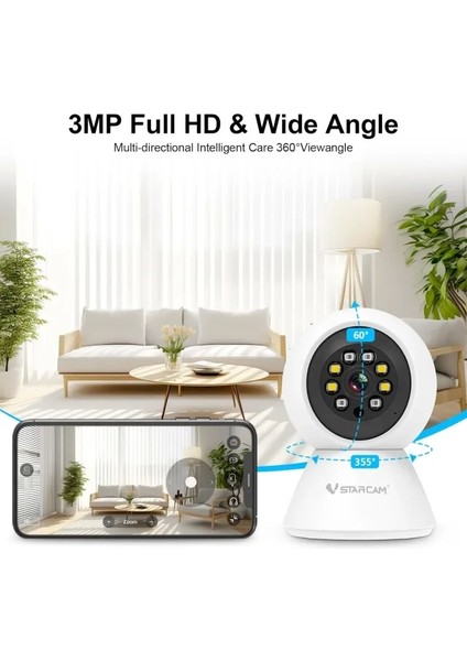 3mp İç Mekan Ev Güvenlik Kamerası 1pcs fiyatları
