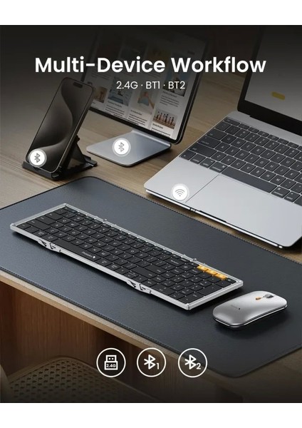 Protoarc XKM01 Katlanabilir Klavye ve Fare Black Silver fırsatları