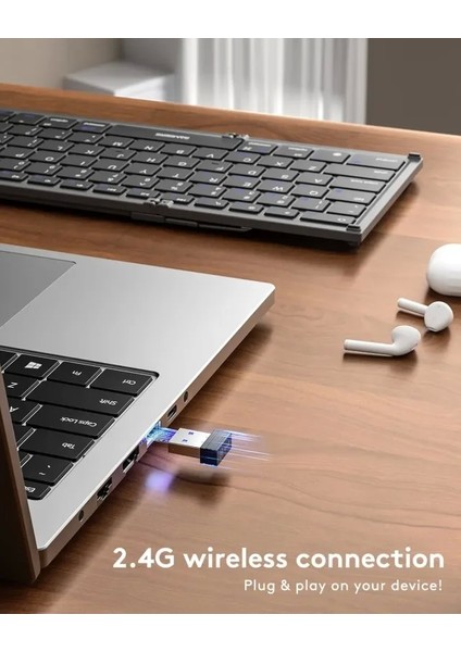 Dokunmatik Yüzeyli Katlanabilir Bluetooth Klavye Dark Gray