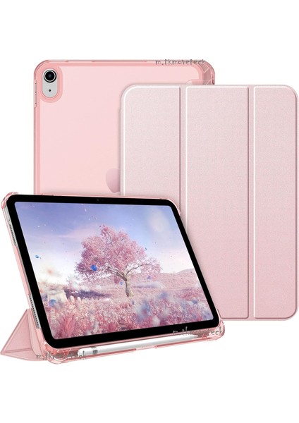 Apple iPad Air 11 2025 Tablet Kılıf Akıllı Smart Uyku Modlu Pen Kalem Bölmeli Katlanabilir Standlı Pc Case M3