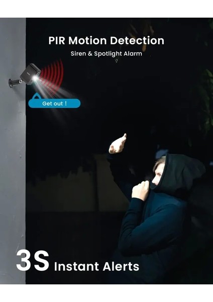 Kablosuz Pille Çalışan Wifi Güvenlik Kamerası Black 2 Pack Cam modelleri