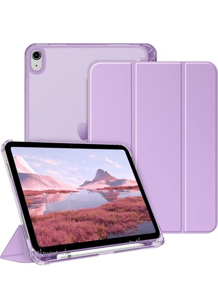 Apple iPad Air 11 2025 Tablet Kılıf Akıllı Smart Uyku Modlu Pen Kalem Bölmeli Katlanabilir Standlı Pc Case M3