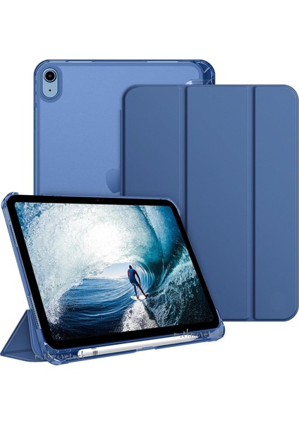 Apple iPad Air 11 2025 Tablet Kılıf Akıllı Smart Uyku Modlu Pen Kalem Bölmeli Katlanabilir Standlı Pc Case M3