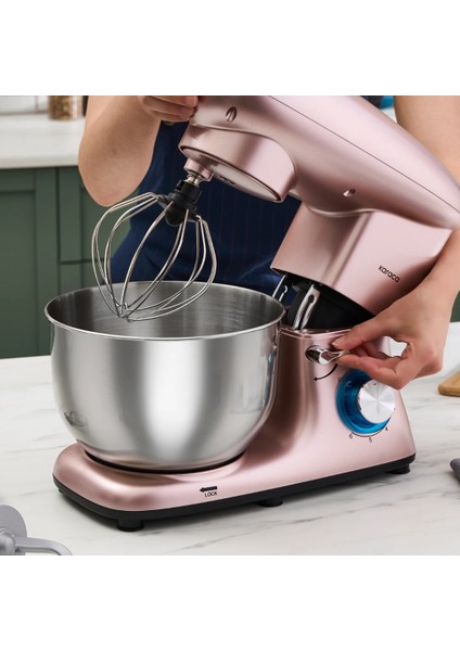 Multichef Stand Mikser 6 Kademeli Hız Ayarı Balon Çırpıcı Düz Karıştırıcı Hamur Kancası Mutfak Şefi 1900W 5,5 Lt (Kıyma Çekme /sucuk-Sosis/içli Köfte Aparatlı)
