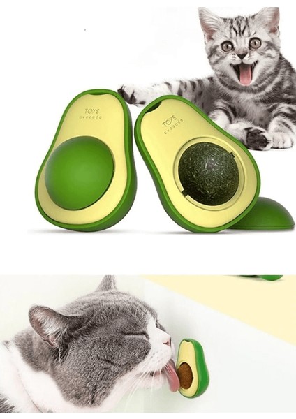 Avokado Şeklinde Catnipli Doğal Kedi Yalama Topu 6 cm