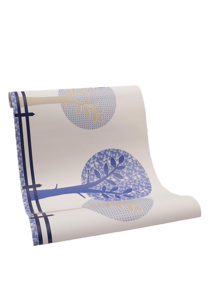 Duvar Kağıdı Bordürü Mavi Ağaç Desenli Mols Cozz Çocuk