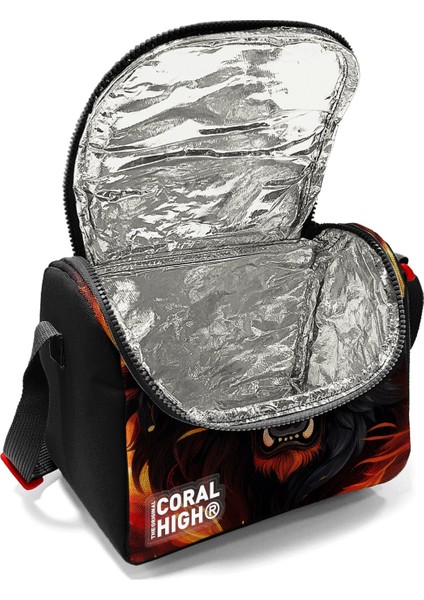 Kids Siyah Aslan Desenli Thermo Beslenme Çantası 22771 fırsatları