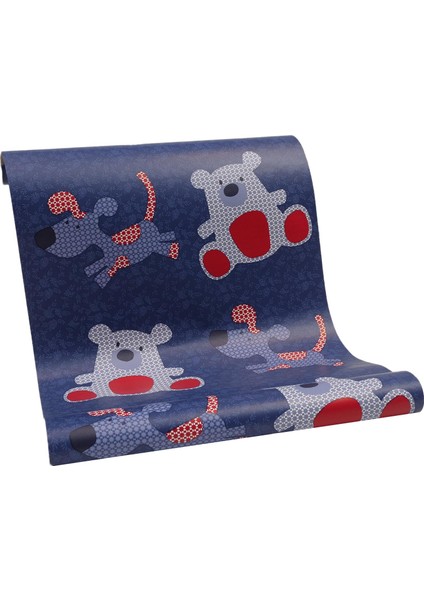 Duvar Kağıdı Sevimli Dostlar Koyu Mavi Mols Cozz Çocuk