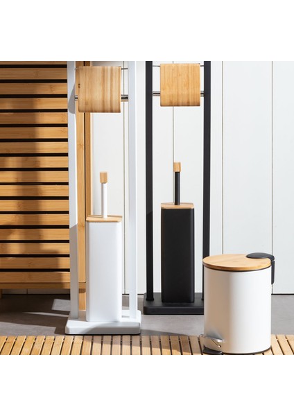 Boho Tuvalet Fırçalık&kağıtlık Beyaz 20X20X80