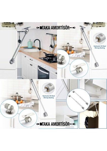Mutfak Dolap Kapak Amortisörü 140N Gazlı Piston