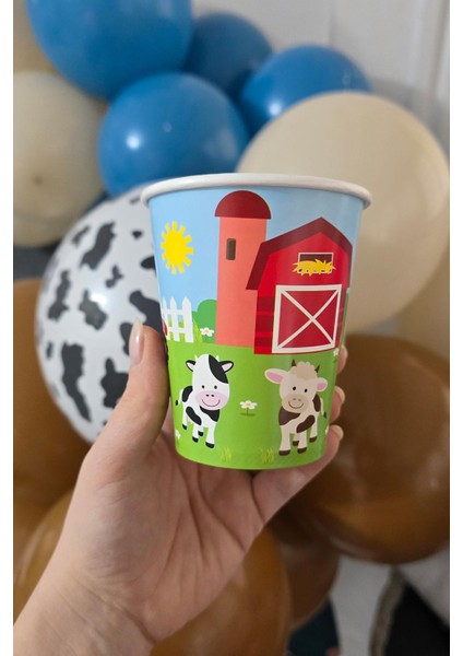 Çiftlik Tema Karton Bardak 8li